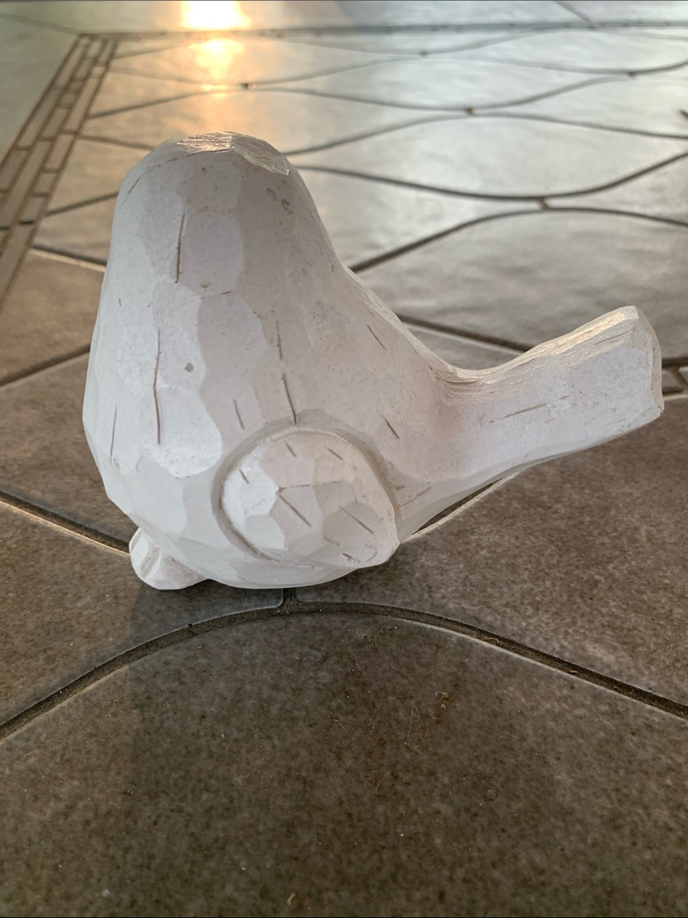 Decorative White Mosaic Bird in Rustic Metal Cage - Picture 4 of 7